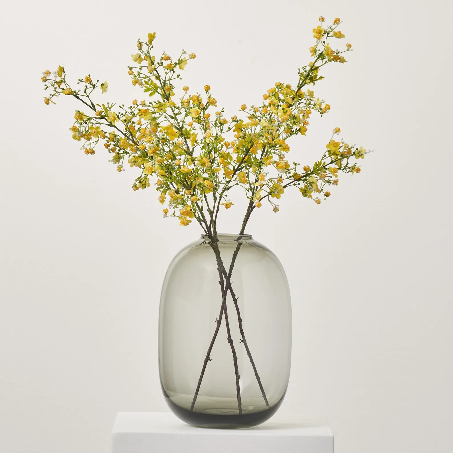 Yellow Flowering Mini Blossoms Long Stem Faux Floral Pick Spray - 32" - Etsy | Etsy (US)