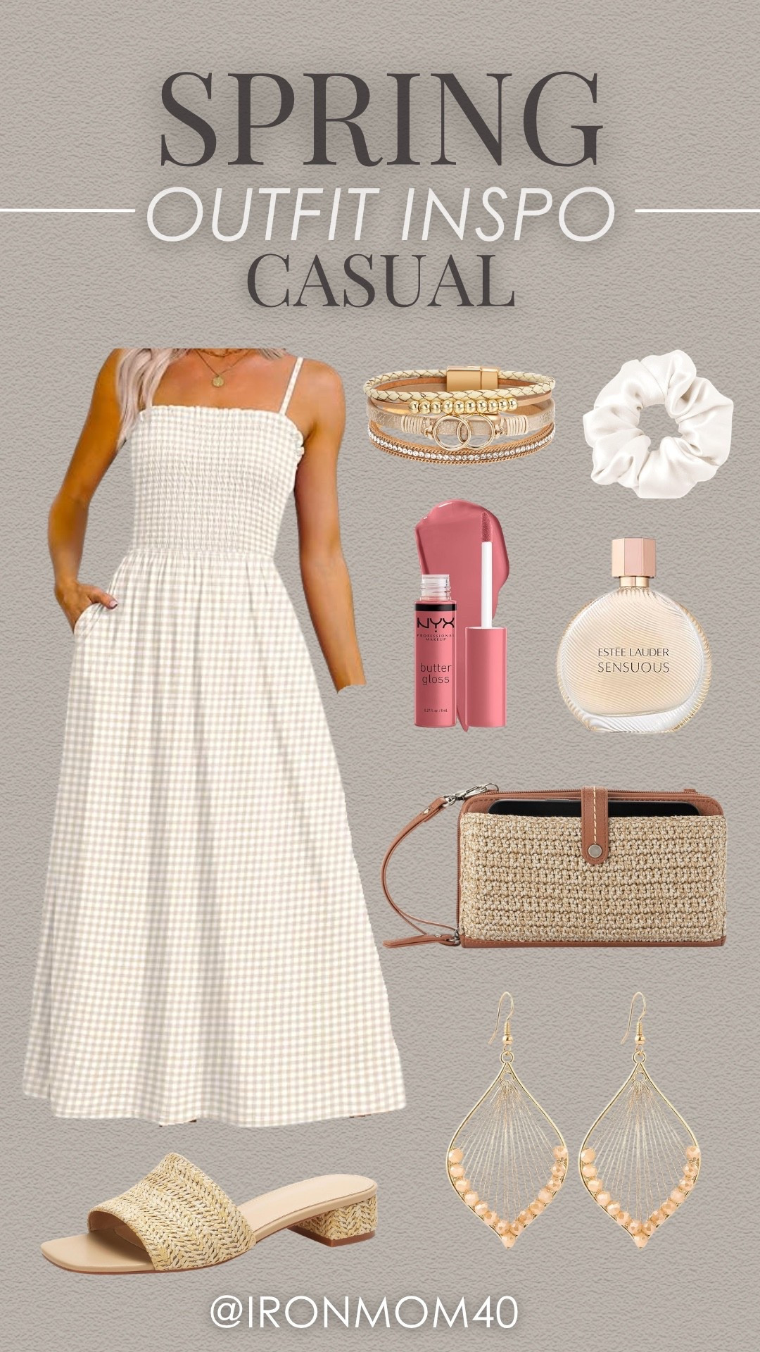 A chic spring look featuring a boho dress, raffia sandals, and more accessories. Perfect for a casual day!

#LTKMidsize #LTKSeasonal #LTKootd