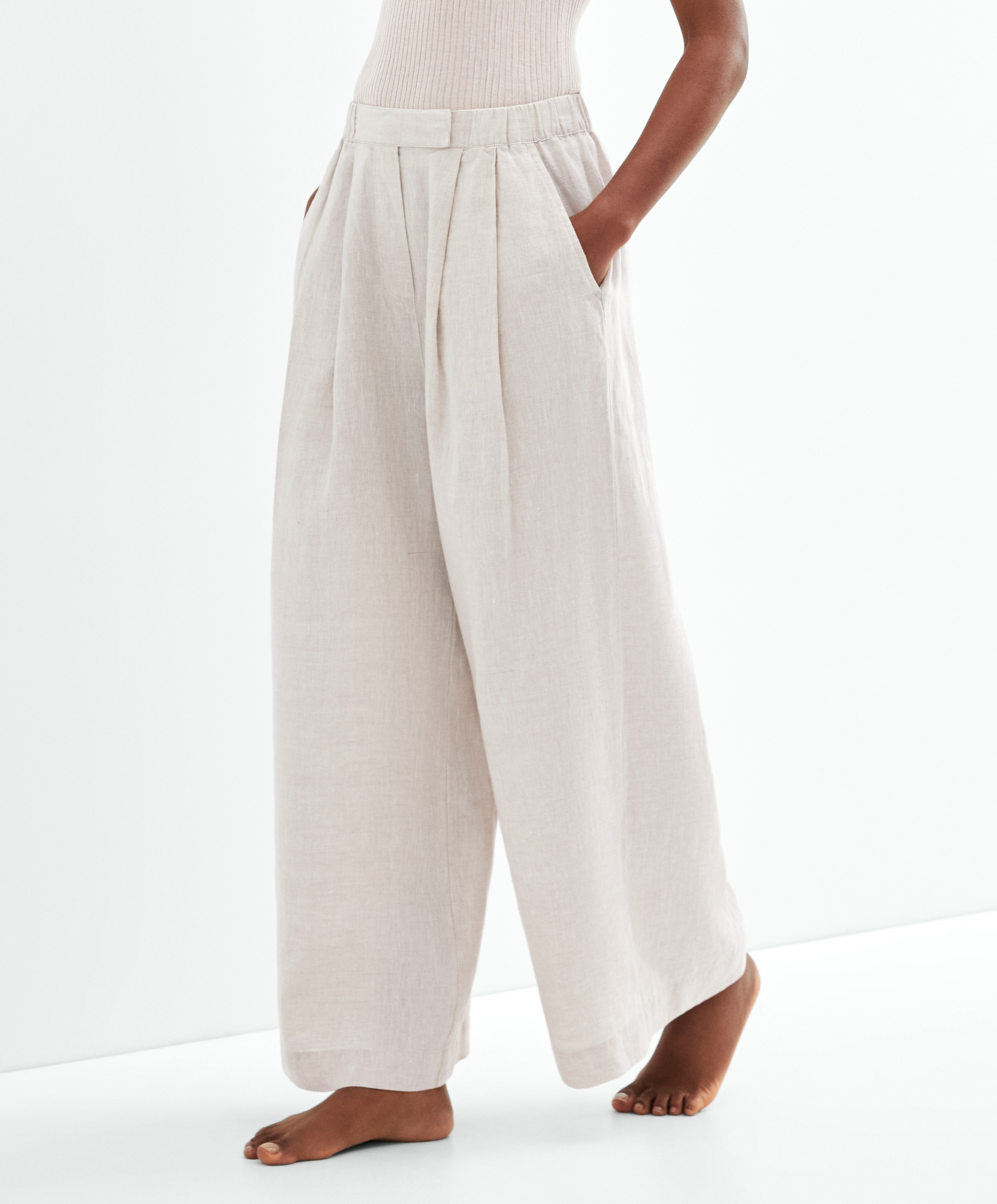 Pantalon relaxed fit 100% lin | OYSHO France | OYSHO PL