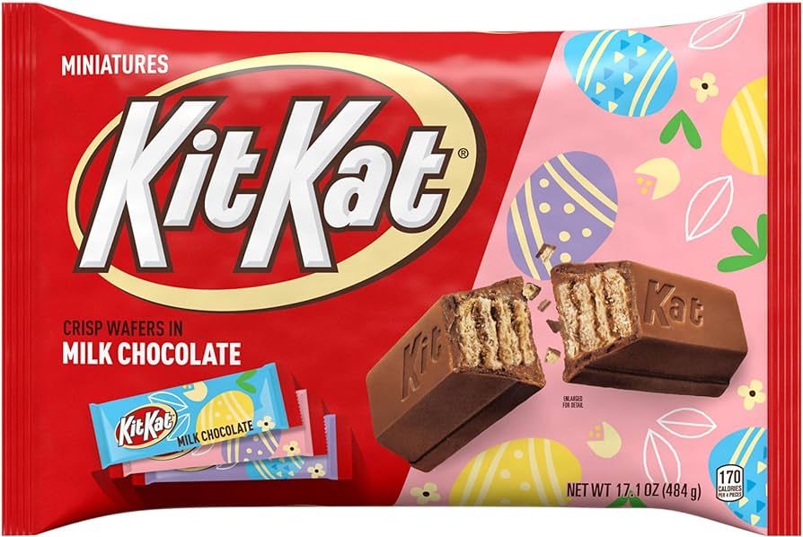 KIT KAT Miniatures Milk Chocolate Wafer, Easter Basket Easter Candy Bag, 17.1 oz | Amazon (US)
