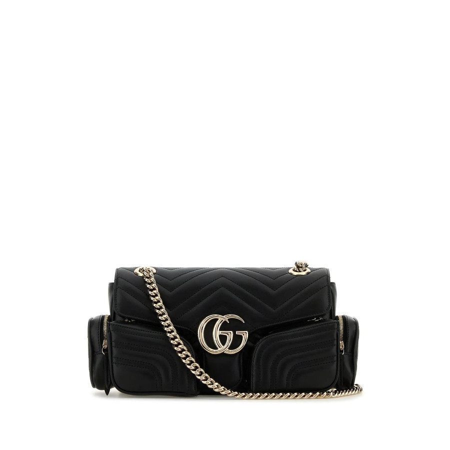 Gucci Black Leather Small Gg Marmont Shoulder Bag | Jomashop.com & JomaDeals.com