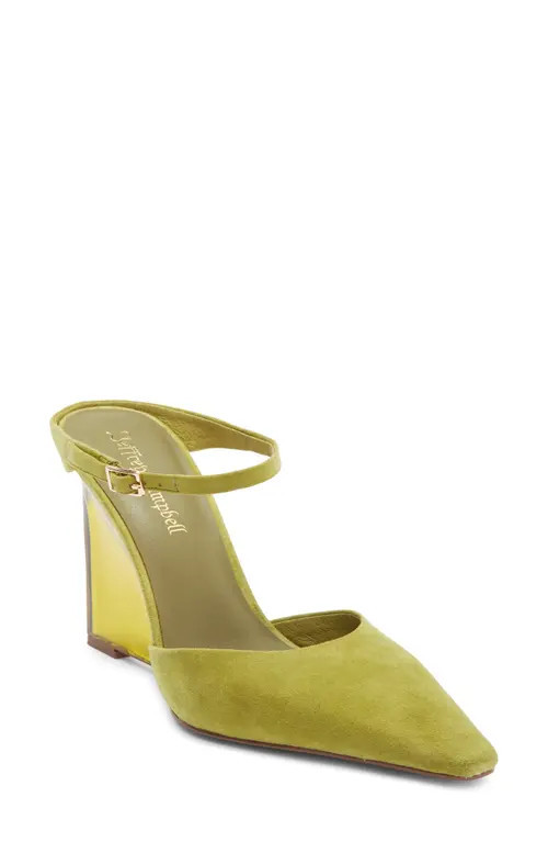 Jeffrey Campbell Maribelle Wedge Mule in Chartreuse Suede at Nordstrom, Size 7 | Nordstrom