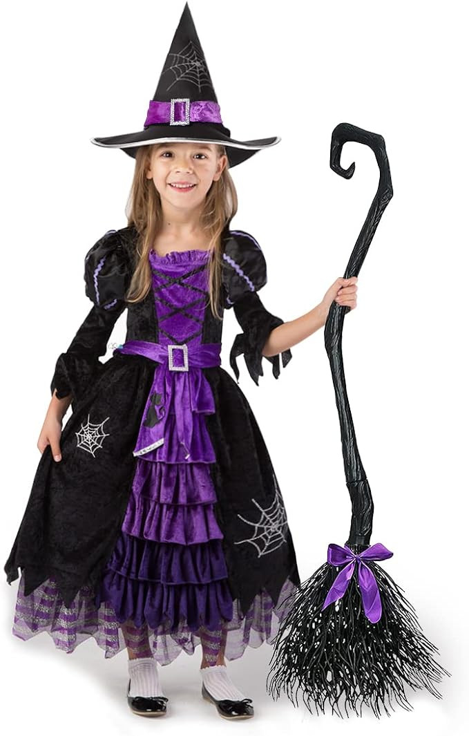 Spooktacular Creations Fairytale Witch Cute Witch Costume Deluxe Set with Broom for Girls | Amazon (US)