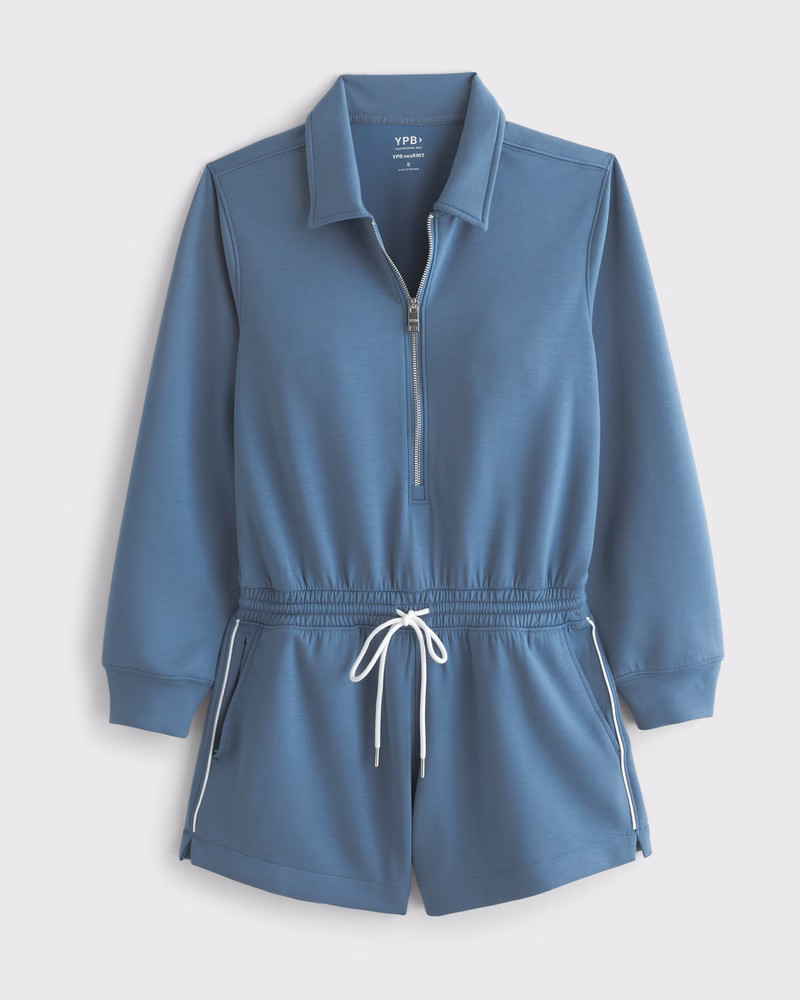 YPB neoKNIT Long-Sleeve Half-Zip Romper | Abercrombie & Fitch (US)