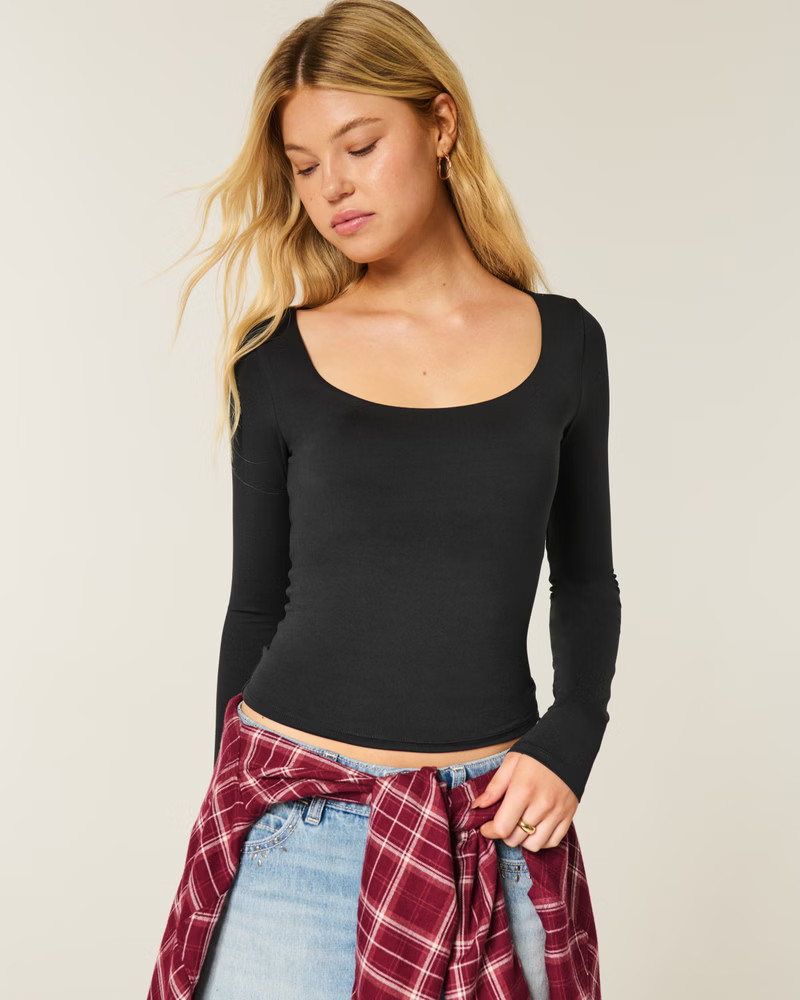 Long-Sleeve Scoop Top | Hollister (US)