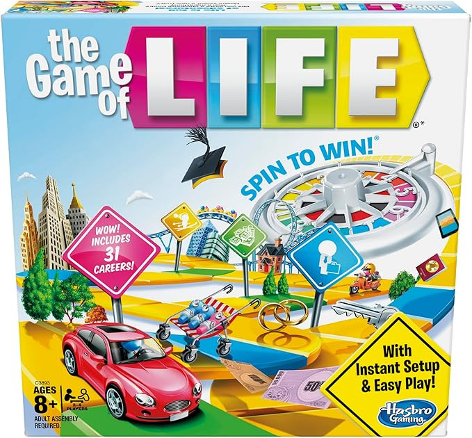 Hasbro Gaming The Game of Life Board Game, Family Games for Kids Ages 8+, Includes 31 Careers, Fa... | Amazon (US)