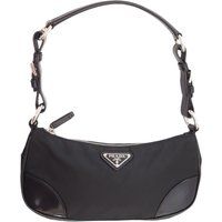 Prada Nylon Patent Leather Shoulder Bag Accessory Pouch Black Logo Authentic | Etsy (US)