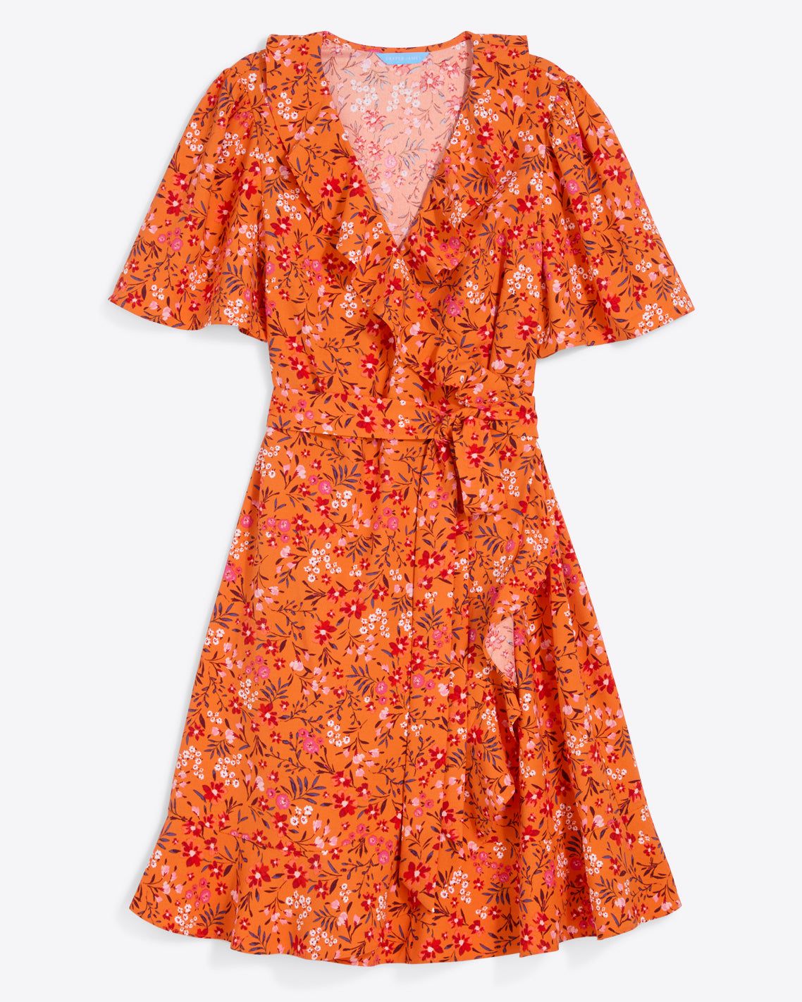 Reba Wrap Dress in Apricot Pansy Floral | Draper James (US)