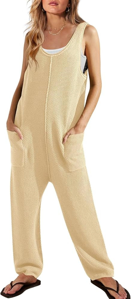 SENSERISE Womens Knit Jumpsuits Sweater Romper One Piece Loungewear Sleeveless Long Pants Overall... | Amazon (US)