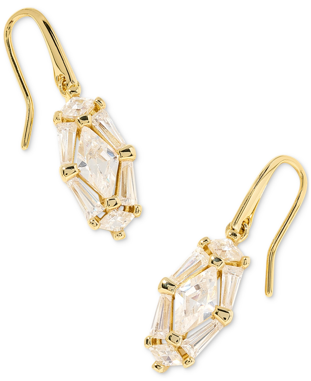 Kendra Scott Crystal Mixed Cut Cluster Drop Earrings - Gold White | Macy's