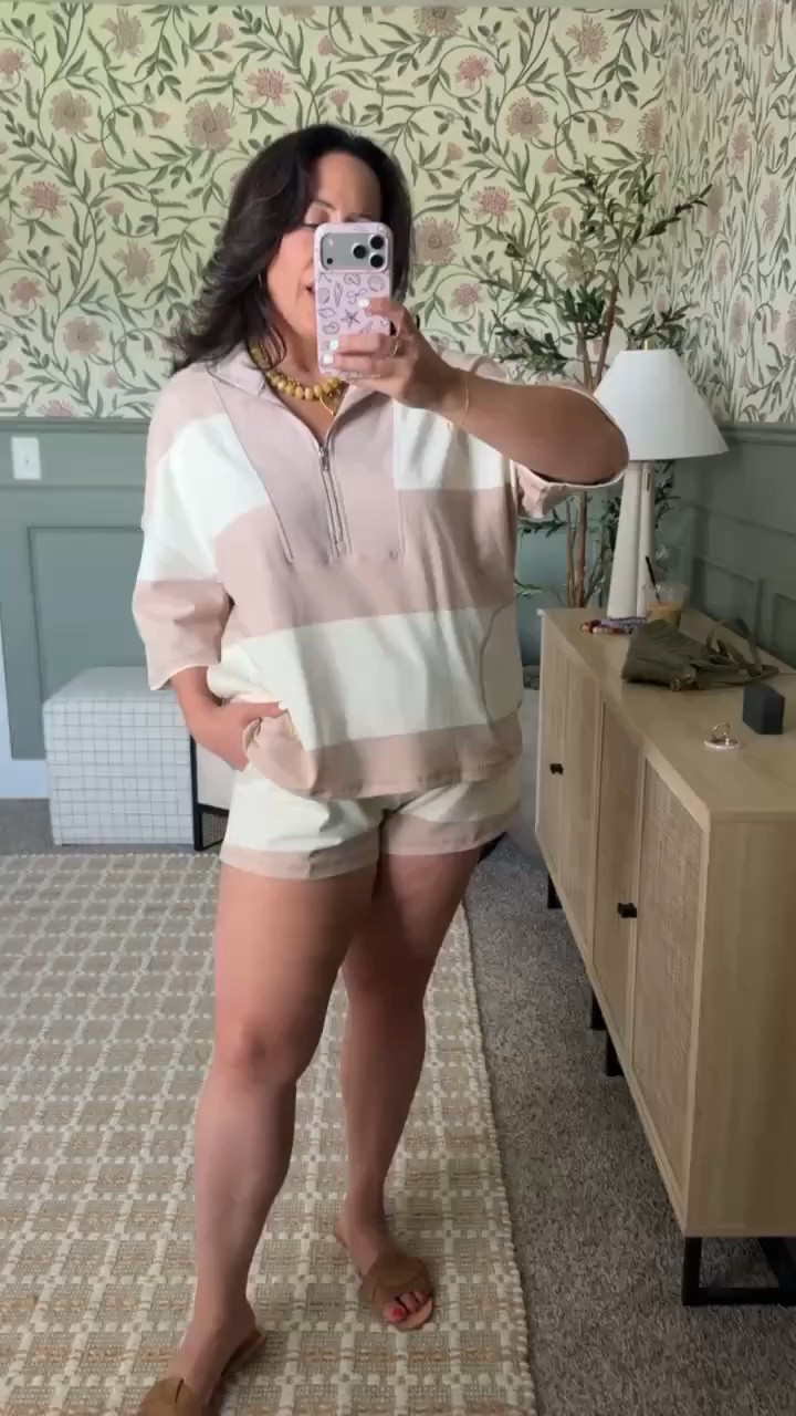 This set is such an easy choice for casual, everyday days! I’m wearing an XL and would recommend sizing up if you prefer a little more length in the shorts. It’s comfortable, cute, and so easy to throw on and go.

#LTKSeasonal #LTKMidsize #LTKootd