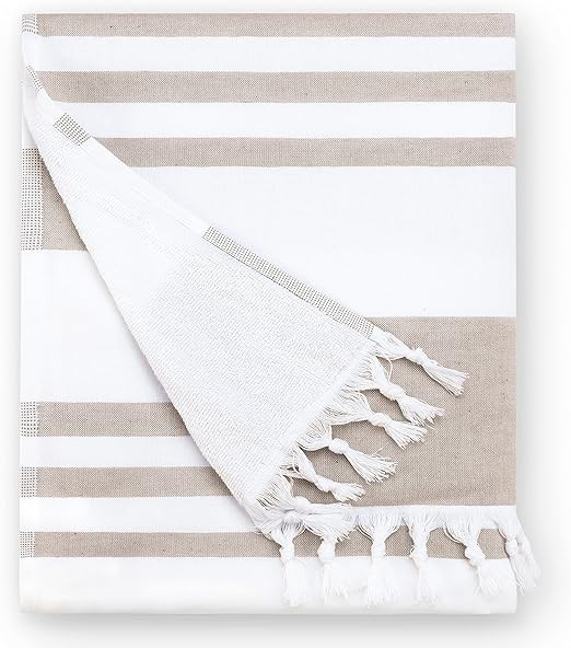 Laguna Beach Textile Co. Soft Turkish Fouta Beach Towel - Driftwood, 400 GSM | Amazon (US)