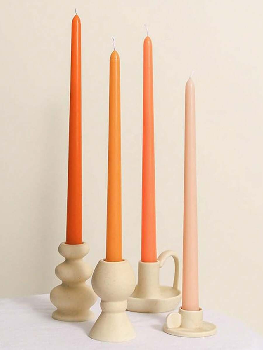 8pcs/4pcs Ombre Color Long Taper Candles (Size: 0.86in*9.84in) / 1pc New Gradient Heart-Shaped Ca... | SHEIN