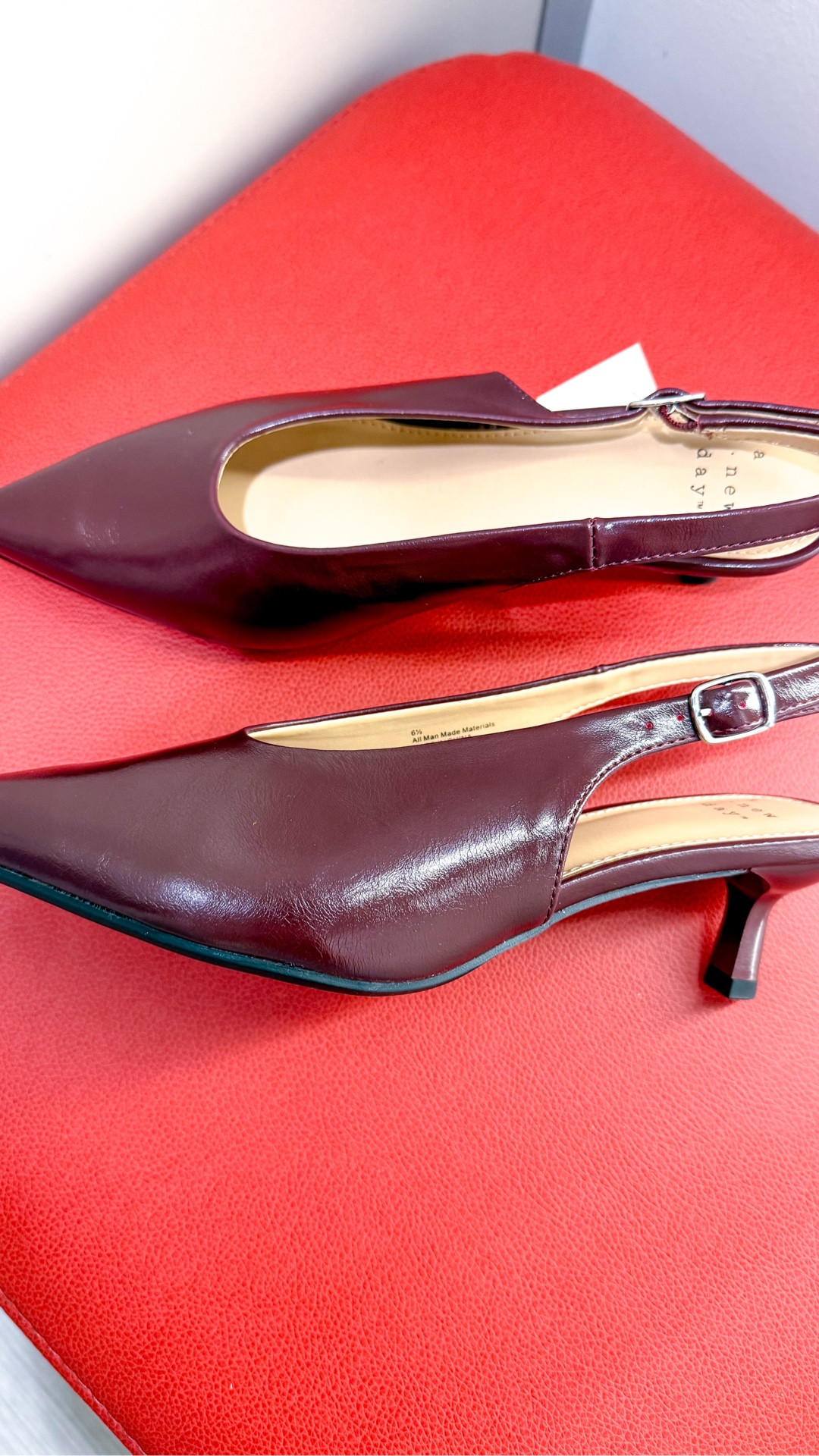 These burgundy kitten heels from Target are so cute and comfy! Perfect for work! 25% off now. 



Burgundy shoes, holiday shoes, holiday heels, Business casual shoes, work shoes, office shoes 

#LTKSeasonal #LTKShoeCrush #LTKFindsUnder50

#LTKHoliday #LTKSaleAlert