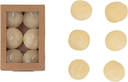 Creative Co-Op Unscented Stone Shaped Votive Candles in Box, Set of 6 | Amazon (US)