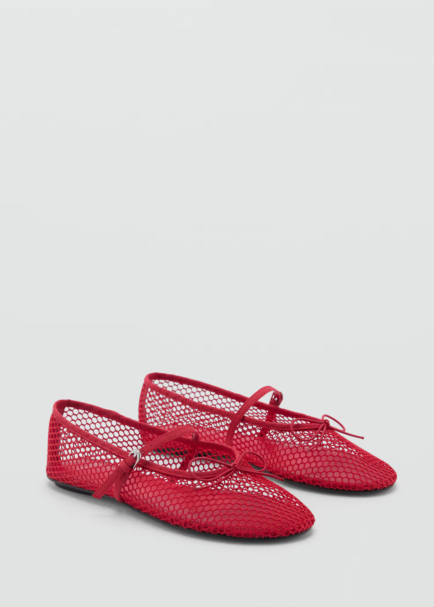 Mesh ballerina flats with buckle strap - Women | MANGO USA | Mango (US/MX/AU)