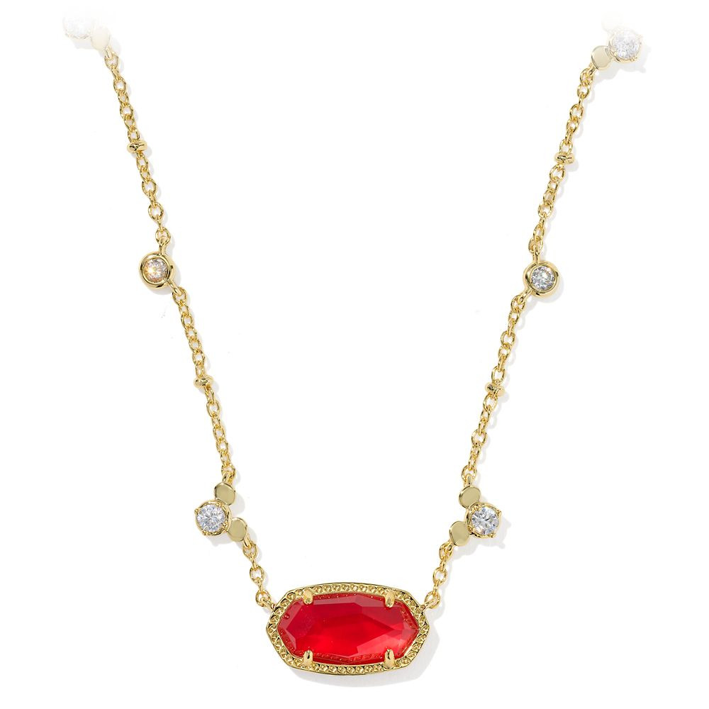 Mickey Mouse Icon Elisa Short Necklace by Kendra Scott – Red | Disney Store