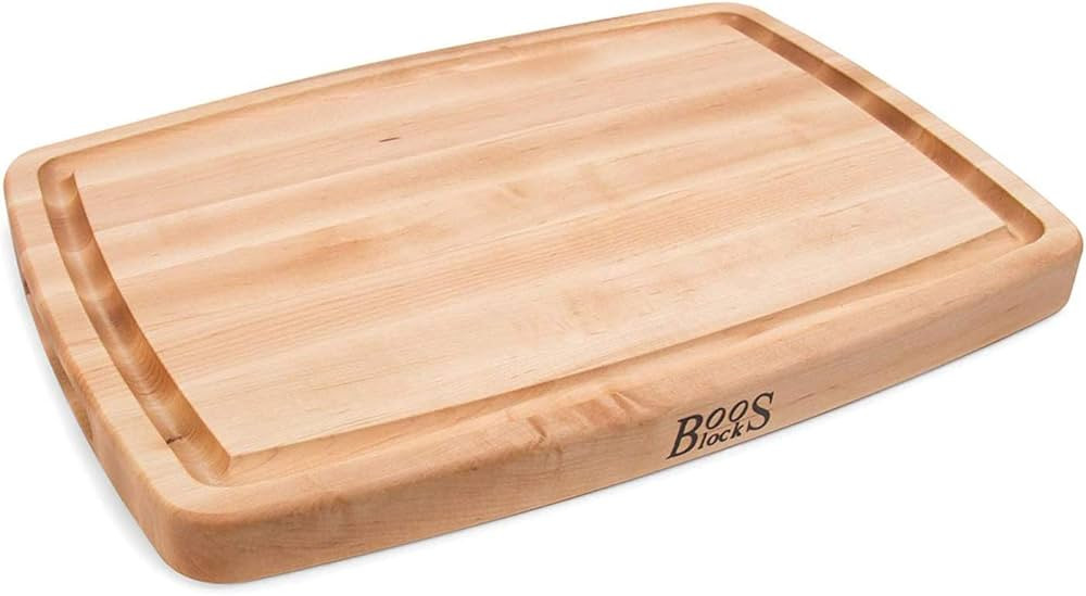 John Boos Maple Wood Cutting Board for Kitchen Prep 20 x 14 Inches, 1.5 Inch Thick Edge Grain Rev... | Amazon (US)