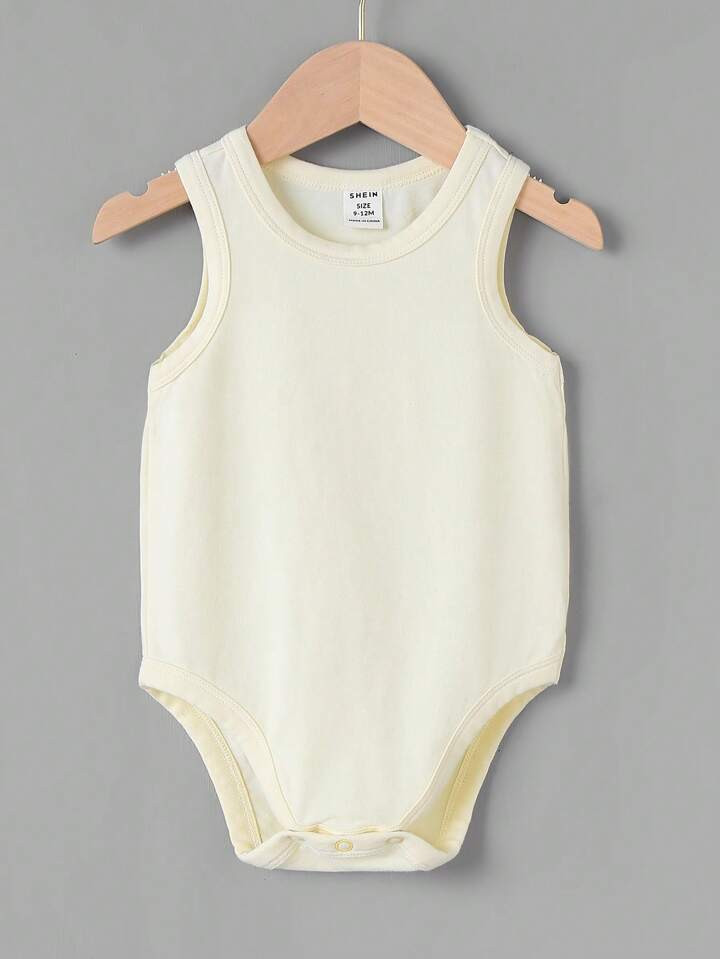 SHEIN BASICS Baby Solid Tank Bodysuit | SHEIN