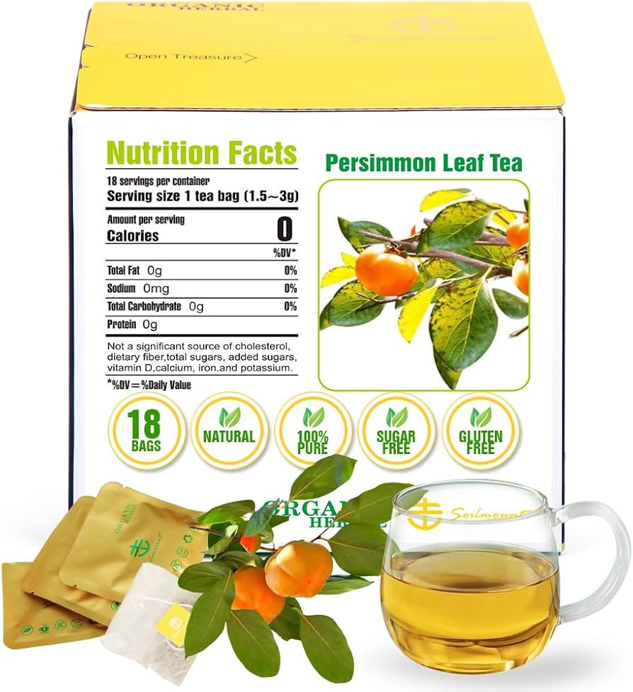Soilmount - Persimmon Leaf Tea - Pure Herbal Tea - Natural, Organic, Non-GMO, Clean Ingredients, ... | Amazon (US)