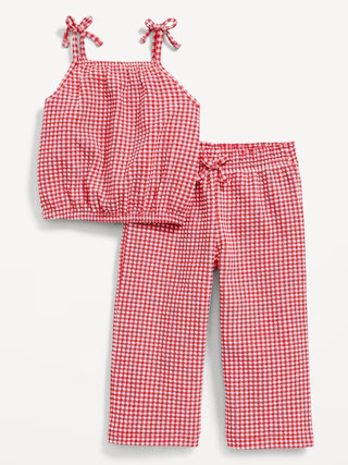 Printed Cinched-Hem Cami and Wide-Leg Pants Set for Toddler Girls | Old Navy (US)