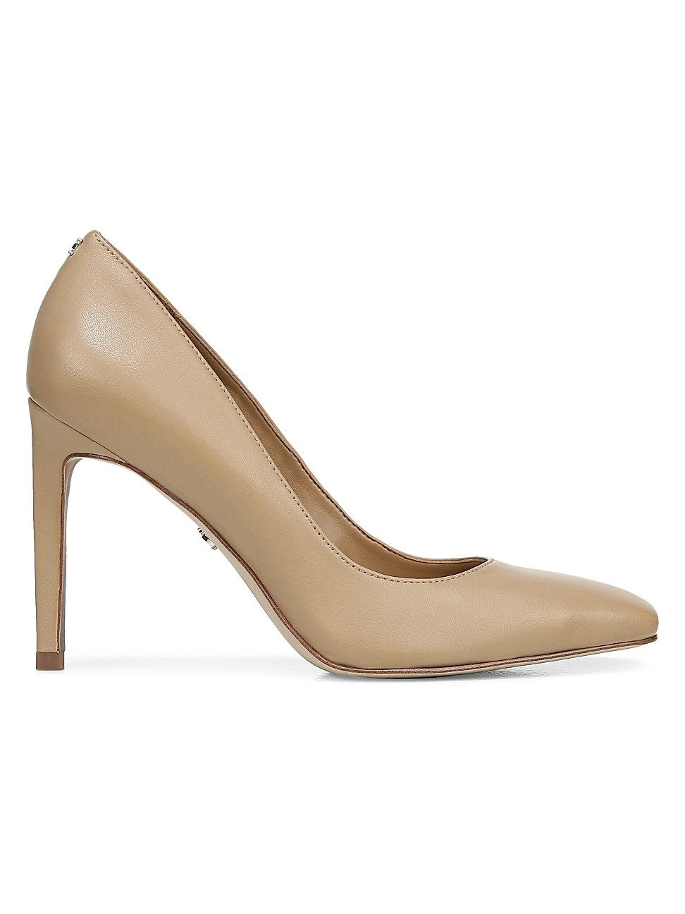 Sam Edelman Women's Beth Square-Toe Leather Pumps - Nude - Size 7.5 | Saks Fifth Avenue