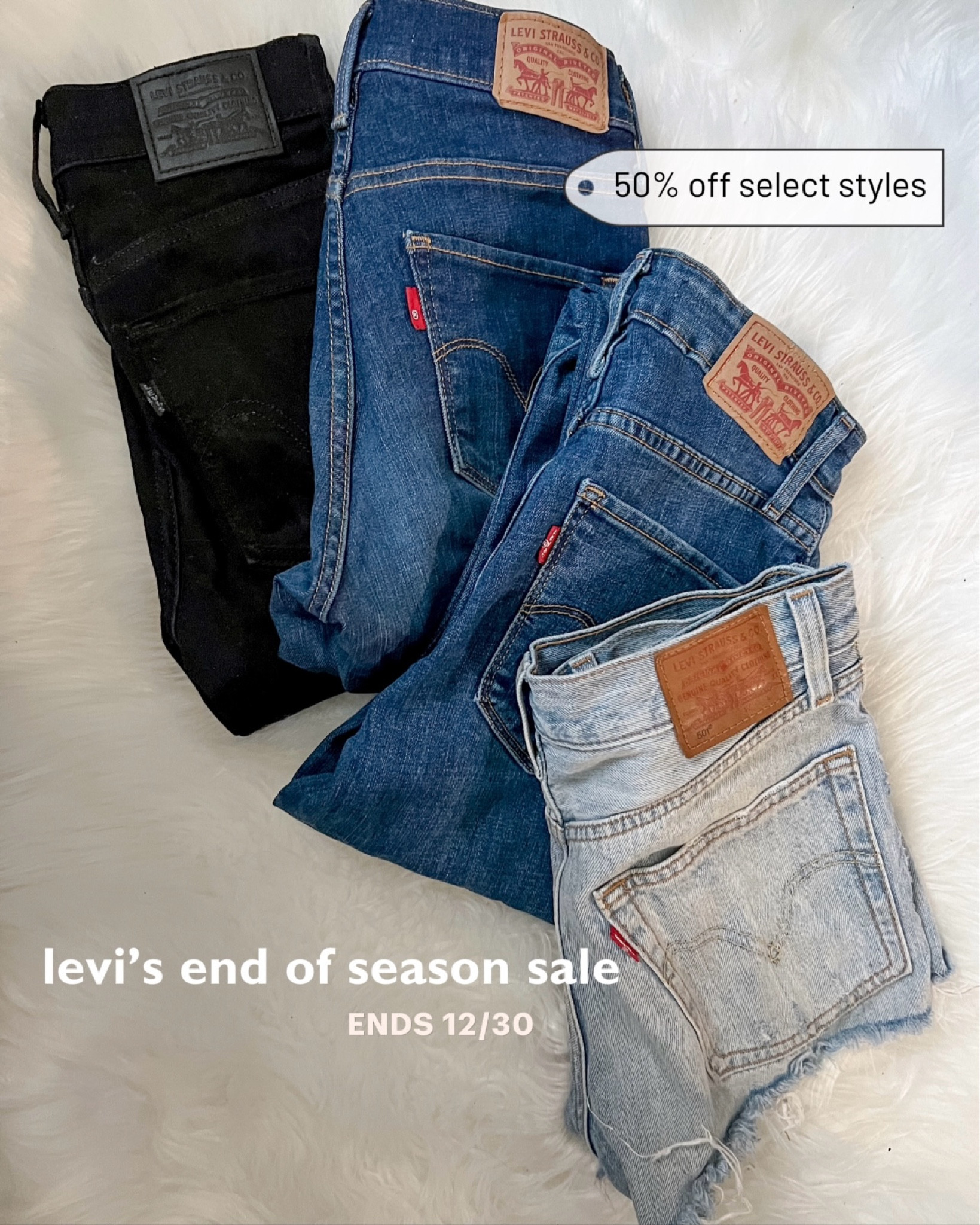 Save 50% on select styles during Levi’s End of Season Sale. Offer ends 12/30.

#LTKSeasonal #LTKHoliday #LTKSaleAlert