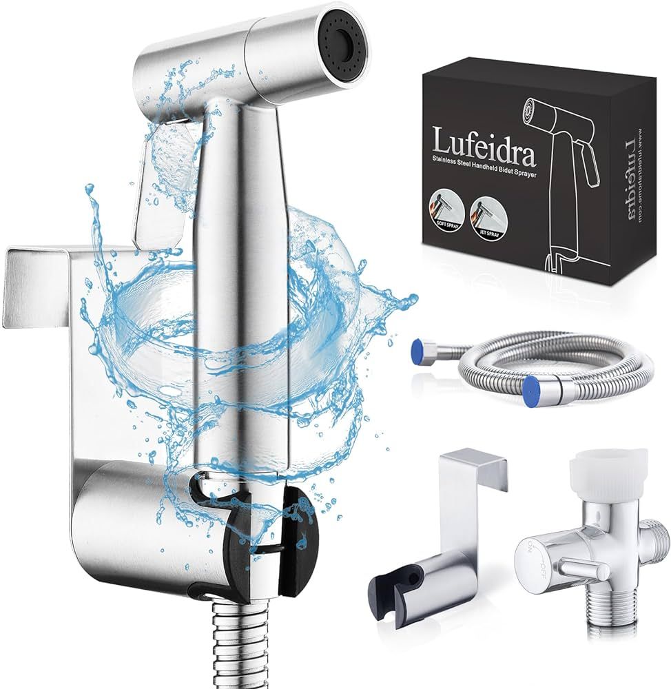 LUFEIDRA Handheld Bidet Sprayer for Toilet-Adjustable Water Pressure Jet Spray with Plastic T-Val... | Amazon (US)
