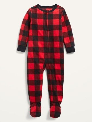 Unisex Matching One-Piece Microfleece Footie Pajamas for Toddler &#x26; Baby | Old Navy (US)