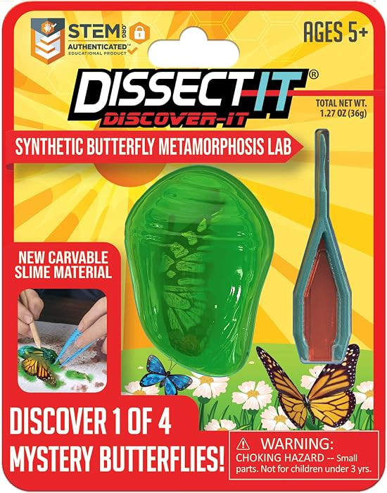 Discover-It Dissection Kit for Kids, Synthetic Butterfly Metamorphosis Science Lab Kit, STEM Scie... | Amazon (US)