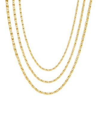 And Now This Triple Strand Diamond Cut Chain Necklace - Gold Plated | Macy's