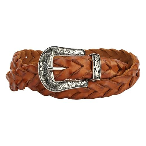 HQZBPT Women's Leather womens belt Genuine Leather Woven Western Style Vintage belts for Men and womens (XL) | Amazon (US)