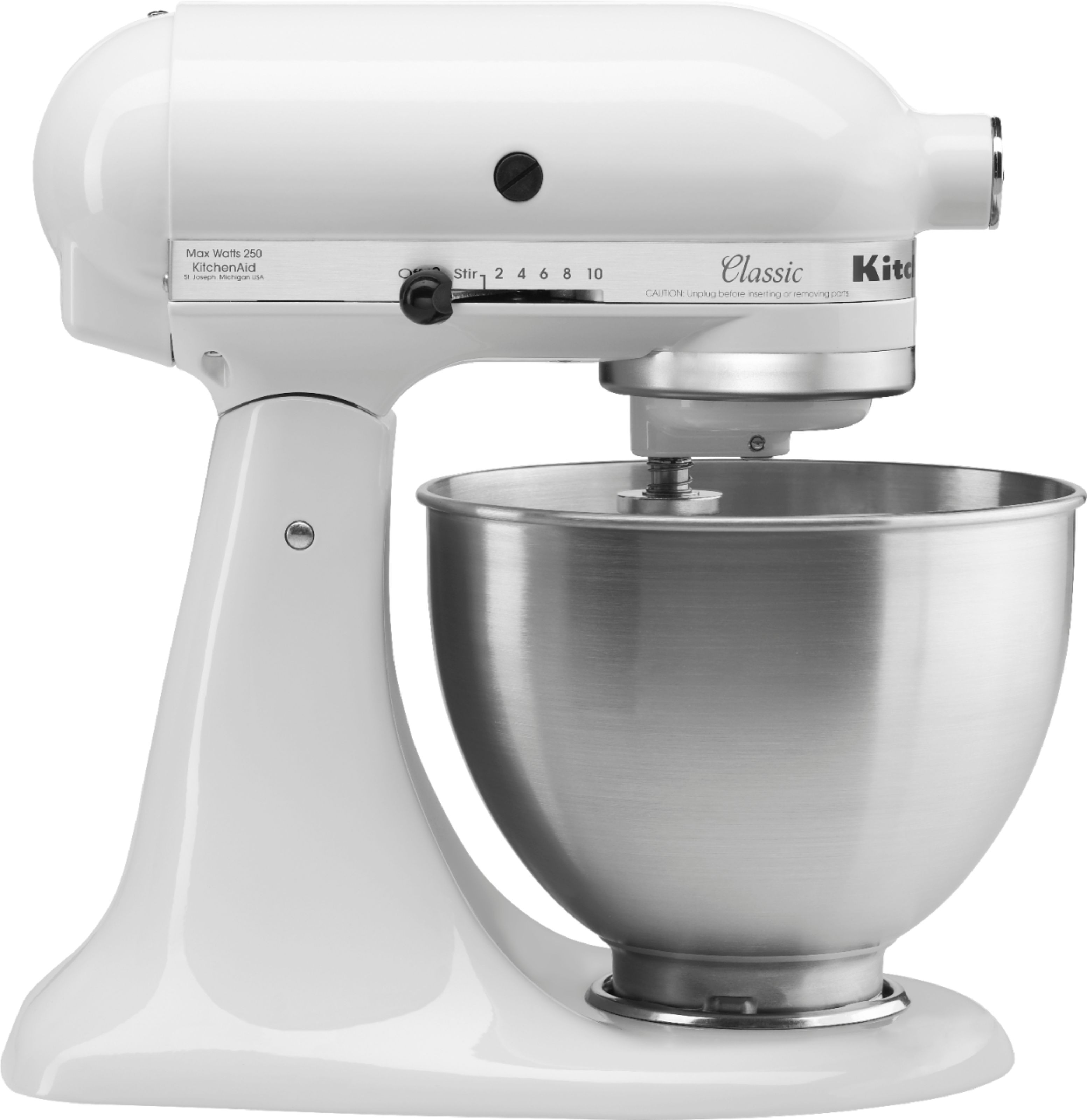 KitchenAid - Classic Series 4.5 Quart Tilt-Head Stand Mixer - K45SSWH - White | Best Buy U.S.