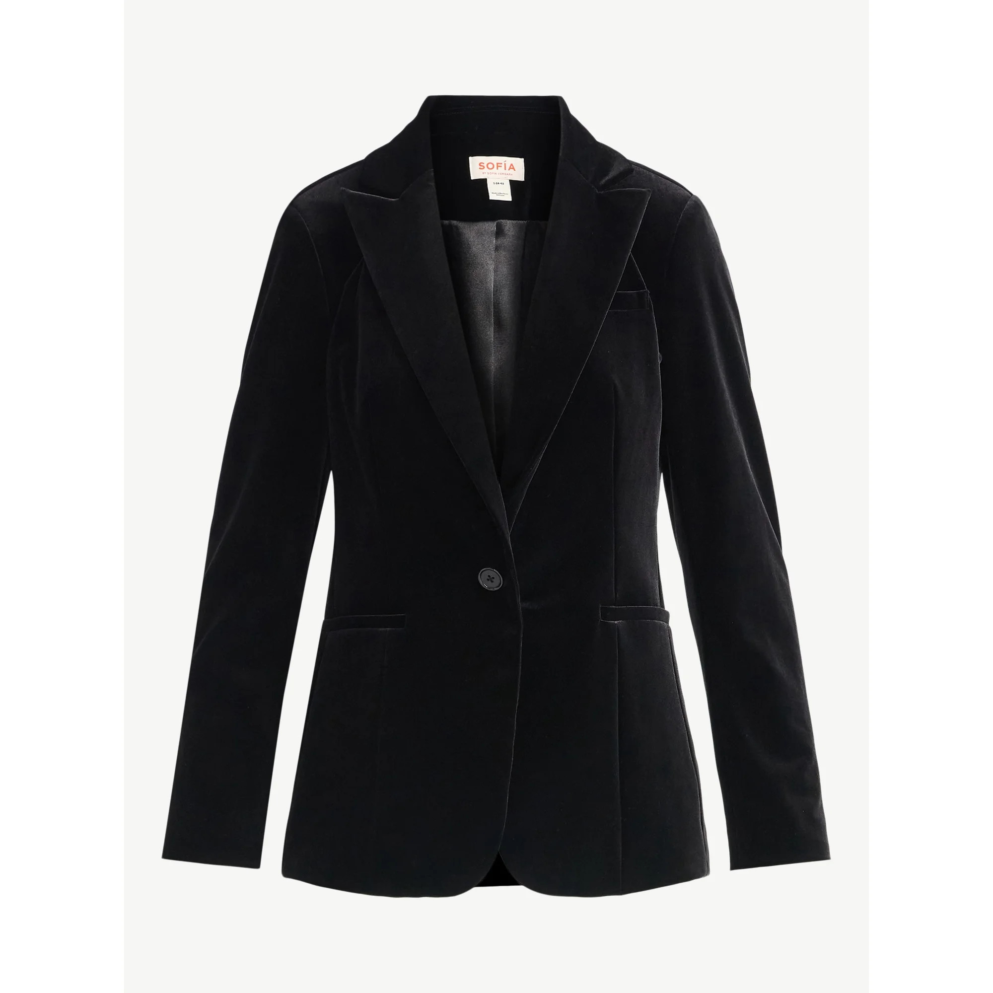 Sofia by Sofia Vergara Women's and Women's Plus Size Single Breasted Velvet Blazer, Sizes XS-4X | Walmart (US)