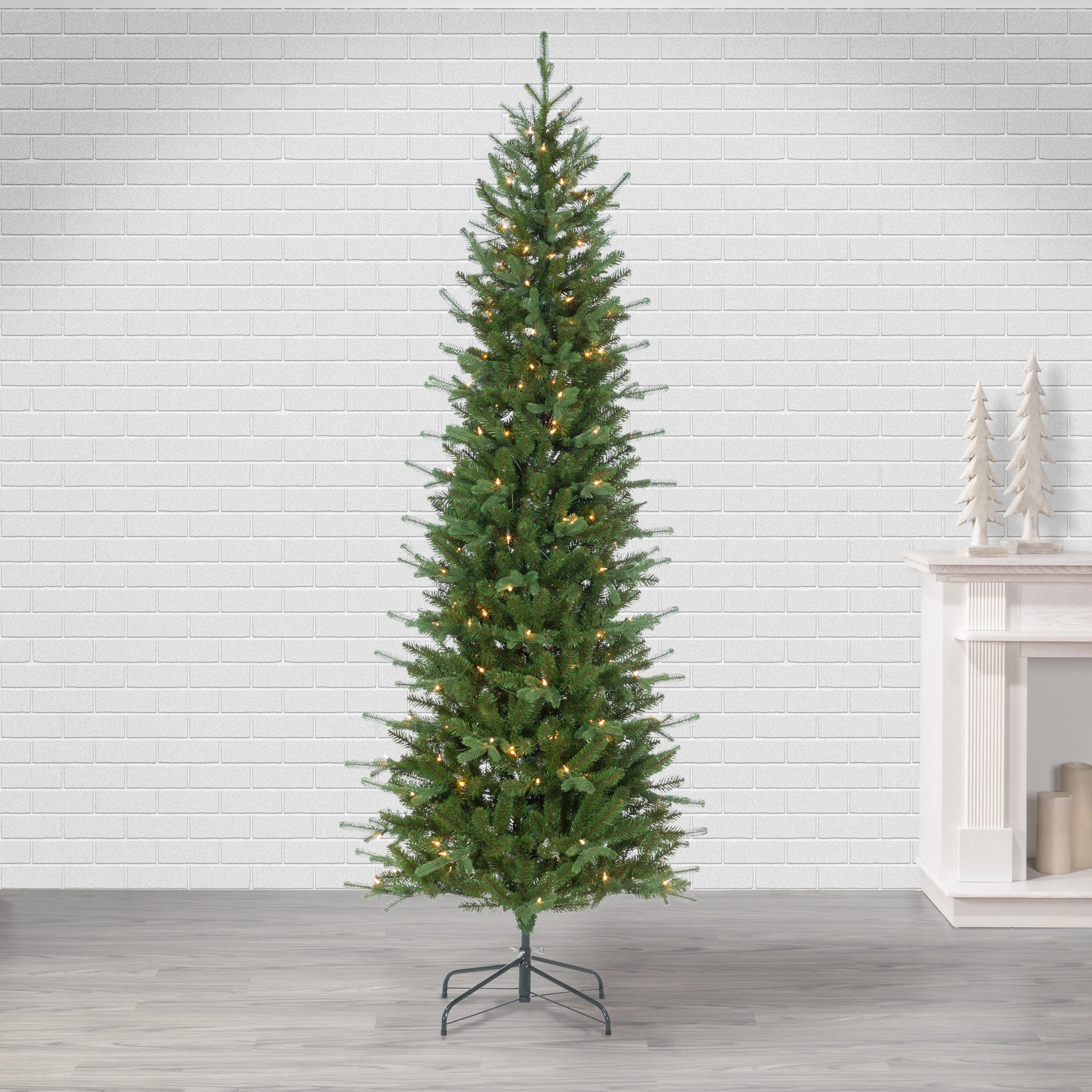 The Holiday Aisle® 7'6" H Slender Green Realistic Artificial Pine Christmas Tree with 150 Lights... | Wayfair North America