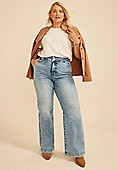 Plus Size Risen® High Rise Tummy Control Panel Double Button Trouser Bootcut Jean | Maurices