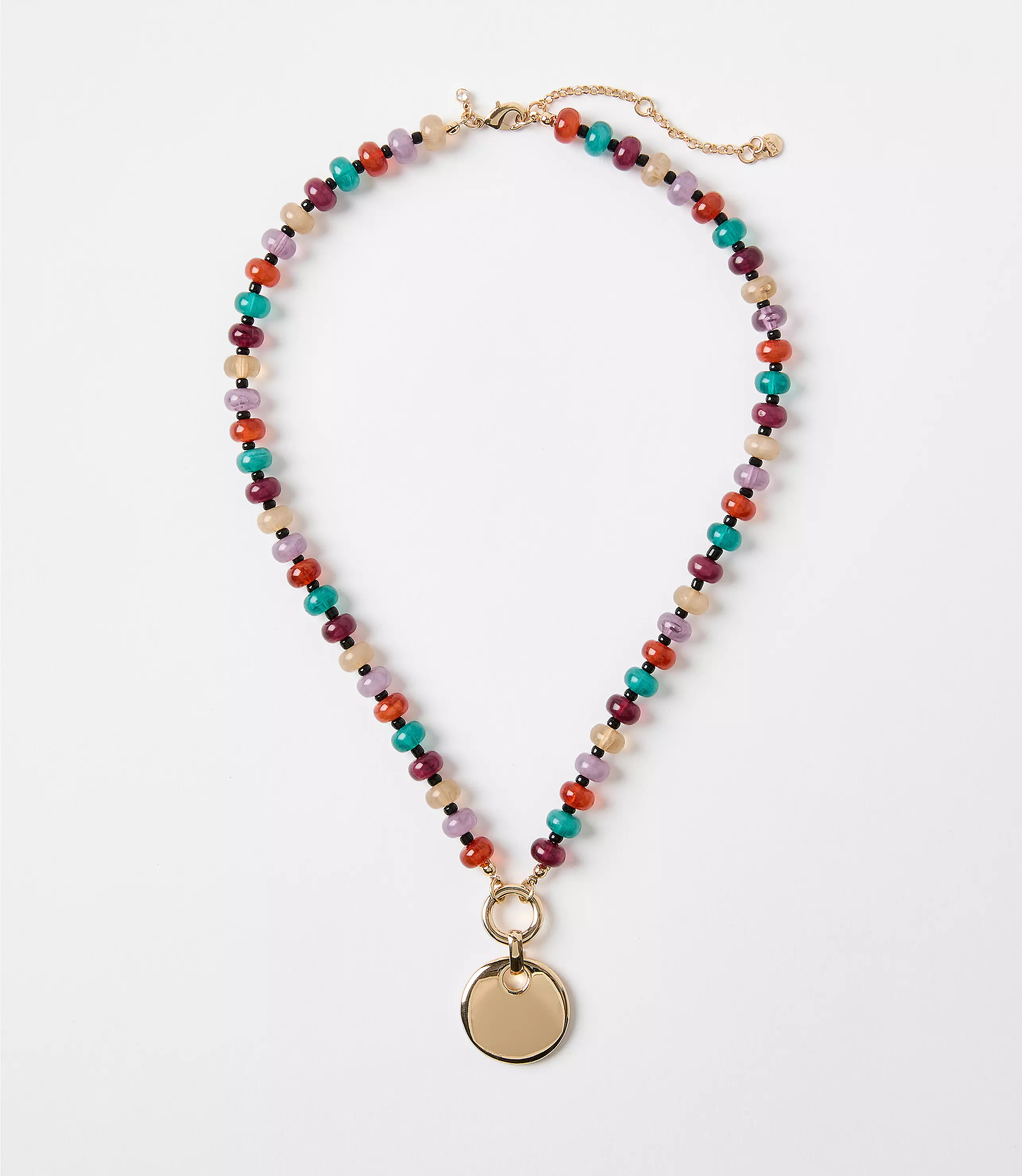 Beaded Coin Statement Necklace | LOFT