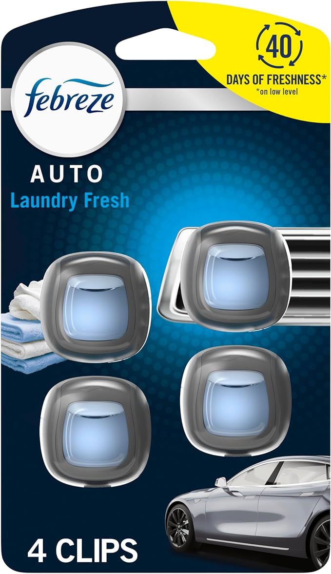 Febreze Car Air Freshener Vent Clip Laundry Fresh Scent, 07 oz. Car Vent Clip, Pack of 4 | Amazon (US)