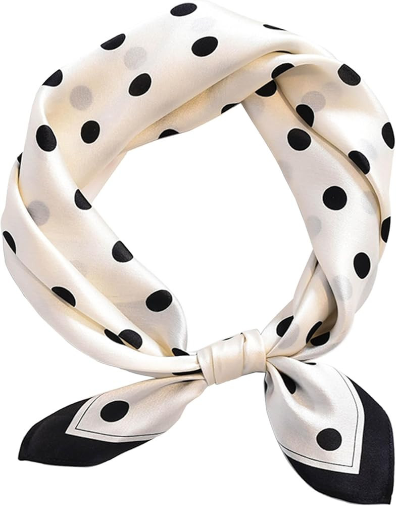 kcctoo 27.5" Mulberry Silk Feeling Head Scarf Women's Fashion Square Neck Satin Scarfs for Bag Ha... | Amazon (US)