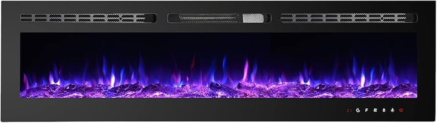 CharaVector Electric Fireplaces-60 Inch-Recessed and Wall Mounted Fireplace- Insert Heater LED Fi... | Amazon (US)