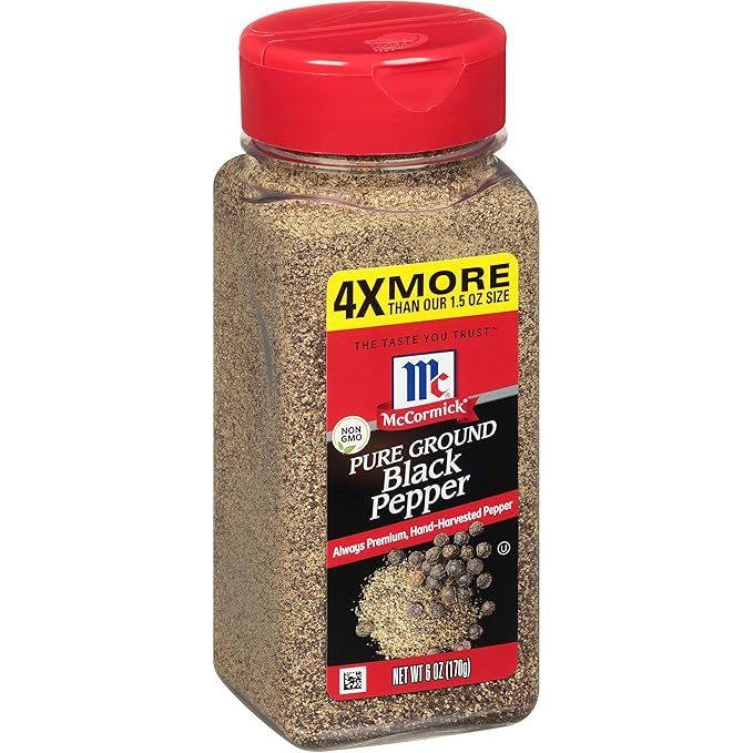 McCormick Pure Ground Black Pepper, Value Size, 6 oz | Amazon (US)