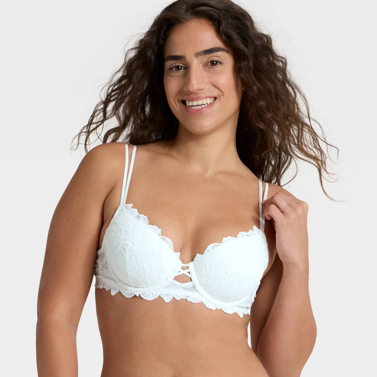 Women's Lace Lightly Lined Demi Bra - Auden™ White 34B | Target