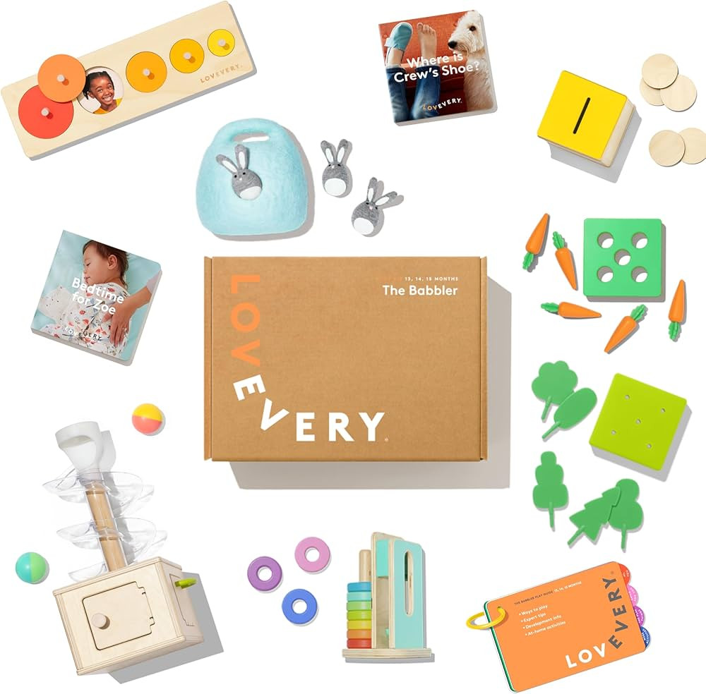 LOVEVERY, The Babbler Play Kit with Bonus Book 'Where is Crew's Shoe', Birthday Play Kit, Montess... | Amazon (US)