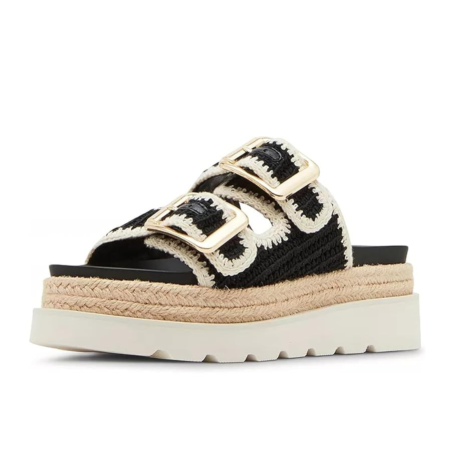 DOEYG Raffia Platform Wedges Sandals for Women Summer Beach Slide Sandals Comfortable Casual Wove... | Amazon (US)