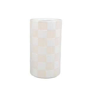 8.5"" H CHECKER Ceramic Vase | The Home Depot