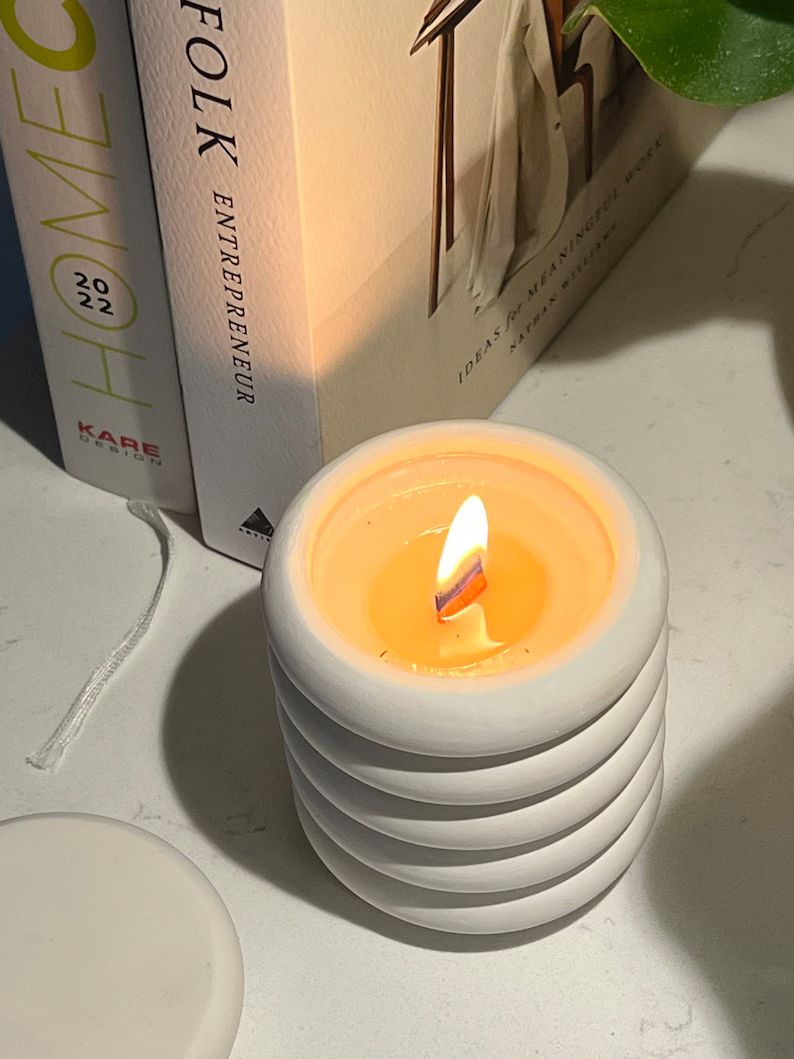 Ribbed Aesthetic Candle | Etsy (US)
