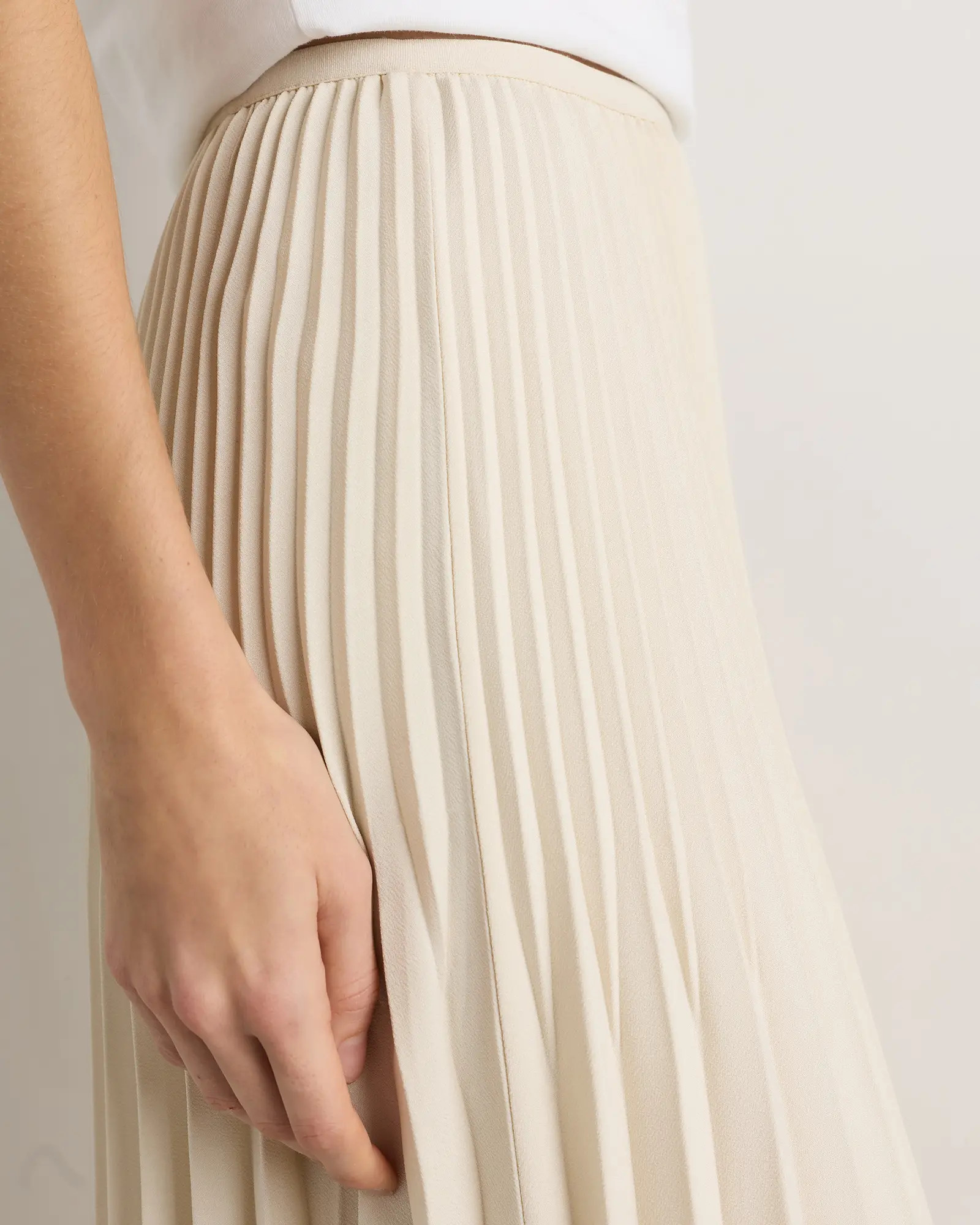 Pleated Matte Midi Skirt | Quince