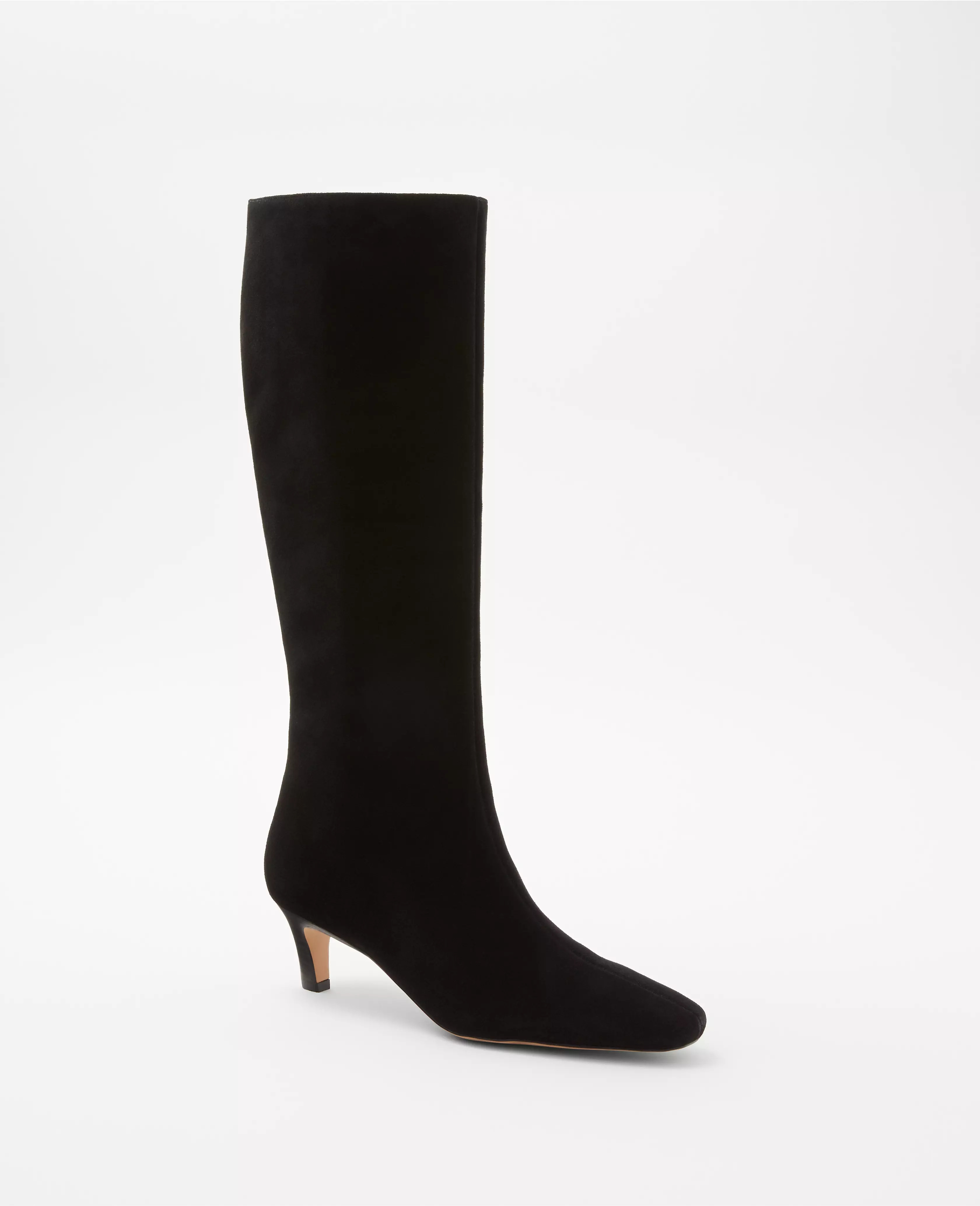 Skinny Heel Suede Tall Boots | Ann Taylor (US)