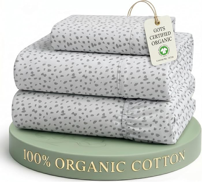 LANE LINEN Twin Sheets 100% Organic Cotton Soft 3pc Percale - Haze Grey     Twin Sheet Set, Pure ... | Amazon (US)