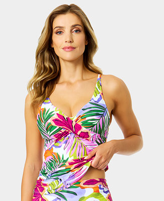 Anne Cole Women's Printed Underwired V-Neck Tankini - Macy's | Macy's